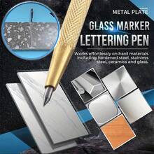 Metal Scribe Pen, Tungsten Carbide Tip Marking Pen For Metal, Wood, Glass, Tile Cutting, Manual Craft Tools - Gold - View 2