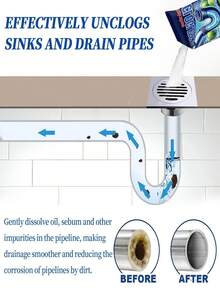 jakehoe 1/5/10粒装管道疏通粉，疏通下水道、马桶、厨房管道堵塞，快速清洁厨房水槽、浴室下水道和化粪池堵塞，适用于家庭和餐厅