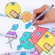Penna gel acrilica 3D, penna gel ad asciugatura rapida, set per pittura graffiti, può essere usata per prendere appunti, segnare, fare biglietti d'auguri, colorare, contornare, penna acrilica da 1,0 mm, pennarello, tornando a scuola