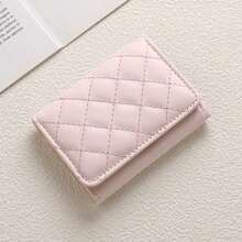 Embroidered Tri-Fold Wallet, Large Capacity ID Card Holder, Student Small Change Purse, Multi-Card Quilted Coin Purse - Multicolor - View 7