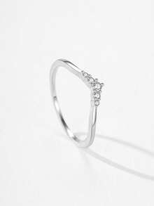 Arlmay 1 Pc 925 Sterling Silver V-Shaped Dolphin Fish Tail Design Ring For Female Fashion Mother's Day Gift Jewelry - Silver - View 5
