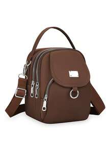 Women's Fashion Oxford Cloth Crossbody Bag, Solid Color Casual Shoulder Messenger Bag, Zipper Closure, Polyester Lining, Versatile Daily Accessory, Underarm Bag, Backpack, Large Capacity - Multicolor - View 16