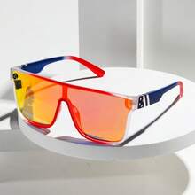 Gafas de moda con degradado de color. Este accesorio elegante muestra una paleta de colores degradados llamativa y un diseño audaz, apto para salidas diarias, aventuras en la playa o combinar con looks festivos, combinando la función de protección solar y la estética. - Multicolor - Ver 3
