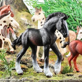 1pc Solid Animal Farm Toy Model - Clydesdale Horse