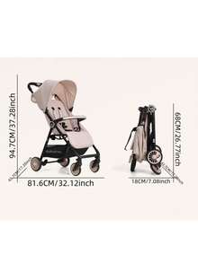 1pc Lightweight Gray Baby Stroller, Only 4.7kg, Convenient For Airplane, Train And Car, Suitable For Home, Business Trip And Travel - Multicolor - View 13