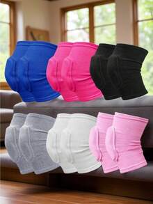 Sports Compression Knee Pads Elastic Knee Protector Thickened Sponge Knee Brace Support For1 Pair Dance Knee Pads, Thick Sponge Knee Protectors For Ballet, Street Dance, Volleyball, Yoga, Anti-Collision Gym Accessories Knee Support - Multicolor - View 2