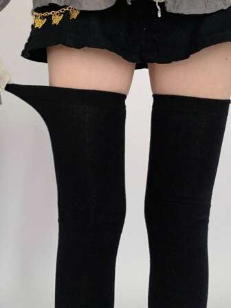 纯色保暖过膝长袜，适合秋冬季节，舒适保暖