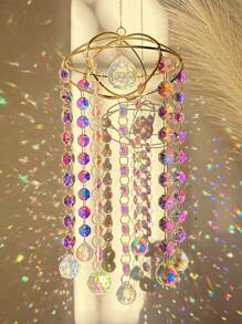 1pc Handmade Crystal Sun Catcher, Reflects Sunlight And Rainbows, Hanging Wind Chime Style Sun Catcher, Suitable For Windows, Indoor Home Decor, Outdoor Garden Decoration, Gifting For Valentine's Day, Thanksgiving, Christmas, Parties