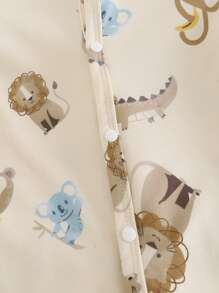 3 Stücke/Set Sommer Baby & Kleinkind Unisex Tierprint + Streifen + einfarbiger Romper Outfit