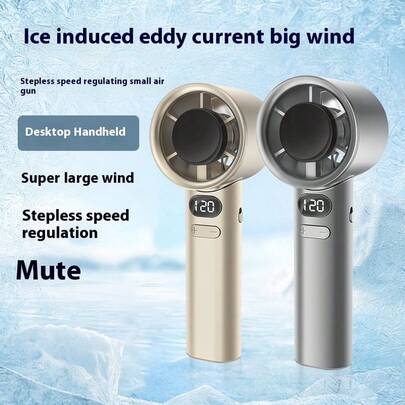 Charging Handheld Fan, High-Speed Portable 120 Speed Wind Speed, Compact And Powerful Turbo Cooling Fan - USB Charging, LED Digital Display Screen, High-Tech Turbo Fan, High-Speed Motor