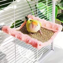 1pc Single/Double Layer Hanging Parrot Hammock Cooling Mat Perch Stand, Suitable For Bird Cages, Summer
