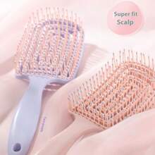 1 pièce Peigne de coiffure avec des côtes ajourées, peigne en nylon pour les moustiques, peigne carré à bascule, grand peigne incurvé. Convient pour démêler les cheveux et résoudre divers problèmes capillaires. Peut également être offert comme cadeau pour la mère, la petite amie, les amis ou le patron pour diverses occasions