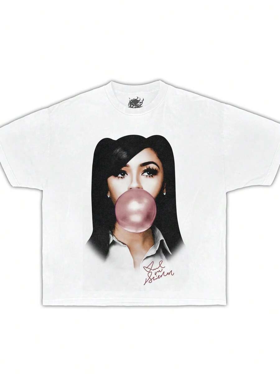 Women Men Mariah Scientist Rapper Young Hip-Hop Tee Tshirt, Women Tee Classic Free Thugs Print Round Neck Short Sleeve T-Shirt Y2K Vintage Streetwear Graphic Oversized Cotton Women Tops - A4 - 查看 1