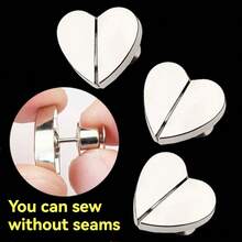 1/2/4/6 对窗帘磁扣，心形可拆卸无钉窗帘夹，金属纽扣遮光 - 彩色 - 查看 5