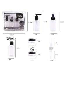 Bộ 7 chai du lịch, Hộp đựng du lịch được TSA chấp thuận cho đồ dùng vệ sinh cá nhân, chống rò rỉ, có thể nạp lại, phụ kiện du lịch dạng lỏng có túi đựng đồ vệ sinh cá nhân, dầu gội, dầu xả, kem dưỡng da, hộp đựng phụ kiện di động - màu đen - Xem 11