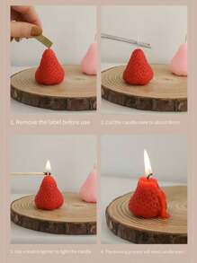 4 pièces de bougies parfumées à la fraise - un choix parfait pour les anniversaires, les mariages et la Saint-Valentin | Parfum de longue durée, sans fumée
