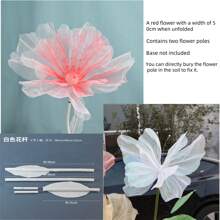 1 Set: 1 Pc 50cm Giant Waterproof Artificial Flower + 1 Pc 50cm Giant Butterfly Yard/Garden Decor, Suitable For Outdoor Yard, Lawn, Living Room, Bedroom, Perfect For Holidays, Weddings, Wedding Photography Props, Display Window Decoration