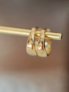 1 Pair S925 Sterling Silver Minimalist Cubic Zirconia Starry Sky Stud Earrings, Versatile Accessory, Gift For Friends, Birthday, Holidays