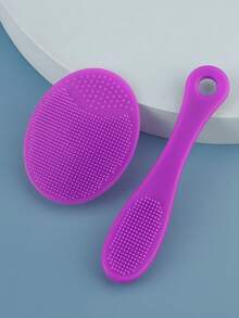2pcs/4pcs Silicone Finger Face Cleansing Brush Set, Soft Bristle Blackhead Remover, Nose And Pore Cleaner