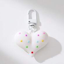 1pc Resin Heart Key Chain Accessory, Charming 3D Heart Keychain Gift, Valentine's Day Decoration - Multicolor - View 6