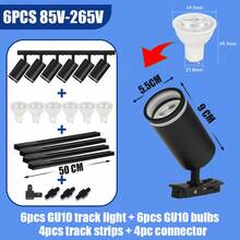 （套装）3个/4个/6个LED吸顶灯 GU10吊灯，可更换灯泡 110V-220V轨道灯，嵌入式射灯，适用于家居装饰卧室吊灯壁灯 - GU10軌道燈(可更換燈泡) - 查看 47