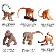 6/12pcs Simulation Monkey Animal Model Set Chimpanzee Model Children's Education Toy Cake Decoration Halloween Christmas Gift - Multicolor - View 12