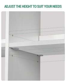 Libreria a 6 cubi con scomparti aperti, unità di scaffalatura a 3 livelli, pannelli regolabili, mobiletto, scaffale a cubo, unità di scaffalatura a più livelli, organizer espositivo per soggiorno, ufficio, camera da letto, bianco