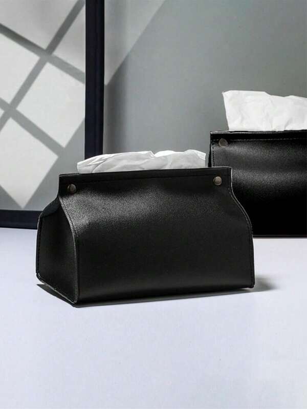 1 pieza Caja de pañuelos negro, artículos para el hogar, mesa, decoración del hogar, organización y almacenamiento del hogar, decoración de la habitación, decoración de la habitación, accesorios de cocina, herramientas de cocina, organizador de cocina, viaje, vacaciones, soporte para caja de pañuelos, soporte para servilletas, reunión familiar de festivales, decoración de mesa de cocina y comedor