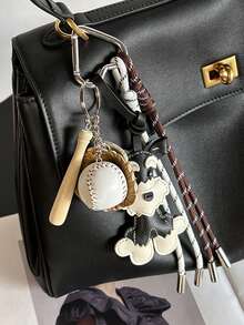 Yogodlns Woven Rope Bag Chain Cartoon PU Animal KeyChain Cute Schnauzer Keyring For Women PU Leather Dog Puppy Backpack Pendant Ornaments Vintage Puppy Dog Keychain Dachshund Puppy Car KeyRing Cute Braided Rope Accessories Bag Pendant - Multicolor - View 6