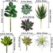 15 Peças de Plantas Suculentas Artificiais, Suculentas Verdes Pequenas Sem Vaso para Decoração de Casa, Escritório, Mesa, Arranjo Floral de Jardim Interno e Externo, Decoração de Primavera e Verão