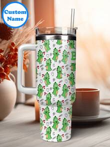 Customize This 40oz Stainless Steel Tumbler Sports Water Bottle With Any Custom Text, Name/Initials To Make A Perfect Gift! Perfect For A Bachelorette Party, Birthday Party, Or Any Event. - Multicolor - View 2