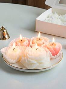 6pcs/3pcs/1pc Large Size, New Peony Scented Candles Set, Handmade Candles, Flower Shape Candles For Home Decor, Dining Table, Room, Bedroom, Birthday, Party, Wedding, Gifts, Holiday Decorations