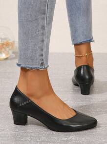 Women's Pointed Toe High Heel Shoes, Brown Waterproof Anti-Slip Work Office Pumps