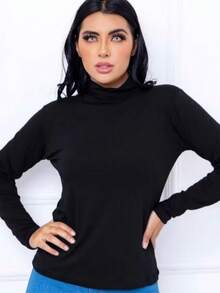 Cacharrel Women's Second Skin Blouse With High Neck - màu đen - Xem 2