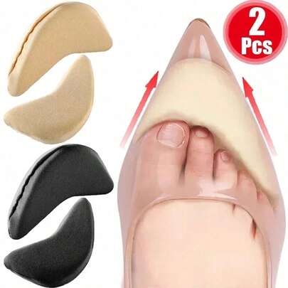 2 pezzi Cuscinetti per alti tacchi invisibili di nuova moda 2025, sottopiede in silicone ultra sottile antiscivolo per l avampiede, accessori per scarpe amatissimi dalle celebrità, per prevenire le vesciche e alleviare il dolore ai piedi, lavabili e riutilizzabili, soffici cuscinetti per scarpe da donna