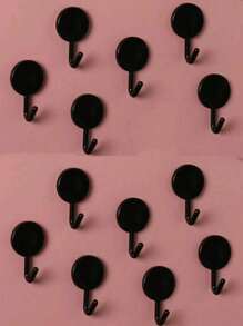 1/10/20 piezas Ganchos de pared autoadhesivos negros, ganchos para puerta sin daños para colgar ropa, ganchos adhesivos fuertes para decoración del hogar, baño, organizador de baño, decoración de otoño, de vuelta a la escuela