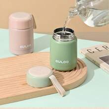 1PC Minimalist Mini Warm Color 350ML Insulated Cup, Women's Portable Stainless Steel Insulated Cup, Gift Cup, Cute Student Water Cup, Portable And Long-Lasting Insulated Water Cup, Coffee Cup [Logo Casual/Color Difference Small] Back To School