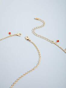 1 Stück grundlegendes minimalistisches elegantes Eisenkette Rot Kristall Quasten Kopfstück, geeignet für Hochzeiten, Partys, Veranstaltungen als Geschenk (handgefertigte Kette auf Größe zugeschnitten, Kristallmenge variiert)