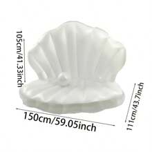 1pc Inflatable Pearl Shell Floating Swimming Pool Lounger, PVC Thick Material Outdoor Leisure Pool Party Bed