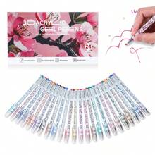 Penna gel acrilica 3D, penna gel ad asciugatura rapida, set per pittura graffiti, può essere usata per prendere appunti, segnare, fare biglietti d'auguri, colorare, contornare, penna acrilica da 1,0 mm, pennarello, tornando a scuola