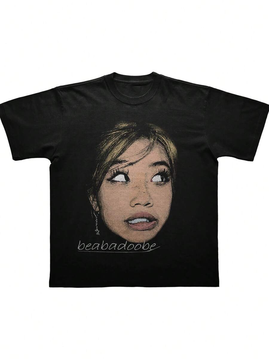 Women's Men Summer Letter Print Short Sleeve Graphic Tees T-Shirt Tops Street Life, .-Beabadoobee-. Inspired Graphic Retro Aesthetic Music Shirt - 90s Vintage Style Unisex - A3 - 查看 1