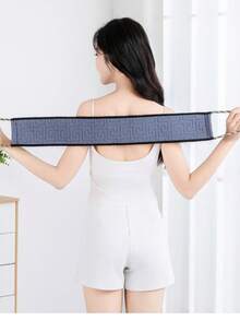 1pc Exfoliating Bath Towel, Double-Sided Scrub Strips, Suitable For Deep Cleansing And Massage (Random Color And Pattern) Back To School - Multicolor - View 3