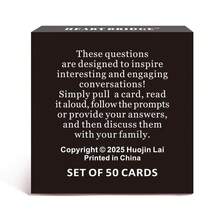 HEART BRIDGE 1 张家庭趣味对话入门卡，50 个主题聊天卡牌游戏，引人入胜且温馨的家庭交流，万圣节、圣诞节、感恩节、家庭游戏之夜的绝佳礼物