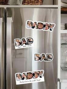 1pc Custom Best Dad Refrigerator Magnet, Dear Father Gift, First Time Dad Commemorative Fridge Magnet - Multicolor - View 8