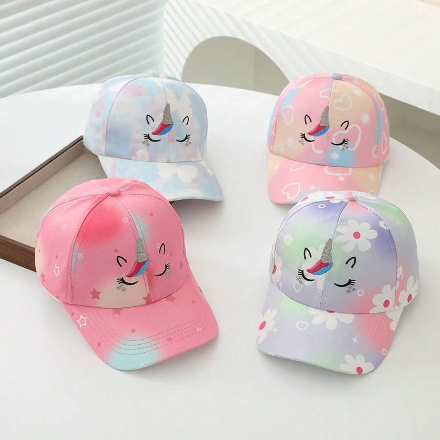 1pc Children's Baseball Cap, Cartoon Unicorn Design, Outdoor Sun Protection Hat, Suitable For Daily Wear, Spring/Summer - 1PC - View 1