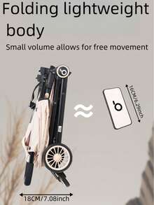 1pc Lightweight Gray Baby Stroller, Only 4.7kg, Convenient For Airplane, Train And Car, Suitable For Home, Business Trip And Travel - Multicolor - View 8
