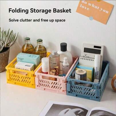 1 szt. składane pudełko do przechowywania, duży plastikowy organizer stołowy, pojemnik do organizowania przechowywania, puste pudełko na różne rzeczy, pojemnik do przechowywania na biurku, organizer na małe przedmioty