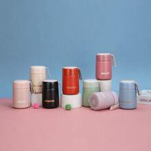 1PC Minimalist Mini Warm Color 350ML Insulated Cup, Women's Portable Stainless Steel Insulated Cup, Gift Cup, Cute Student Water Cup, Portable And Long-Lasting Insulated Water Cup, Coffee Cup [Logo Casual/Color Difference Small] Back To School