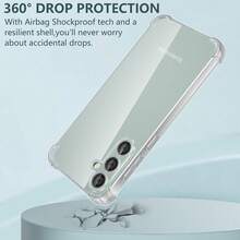 适用于三星 Galaxy S25 Ultra S24 Ultra S23 Ultra S22 S21 FE A05 A06 A16 A26 A36 A56 A14 A24 A34 A54 A15 A25 A35 A55 的透明防震手机壳，柔软 TPU 边框，防刮防水防摔，国际版，非国内版 - 無色 - 查看 2