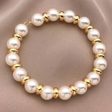 10 件真 18K 镀金 4/5/6/8 毫米扁平圆形黄铜隔珠圆珠手链光滑散珠配件适用于 DIY 项链珠宝制作 - 彩色 - 查看 4